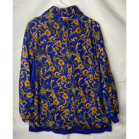 Vintage Plus Factor 90s Baroque Windbreaker Jacket Blue Gold Womens 18W - Picture 16 of 16